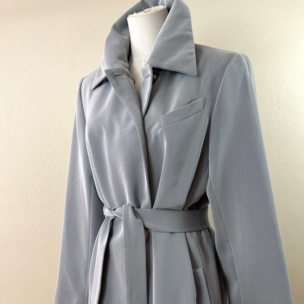 Vintage Harve Benard Slate Gray Women's Waterproof Lightweight Trench Coat Sz 10